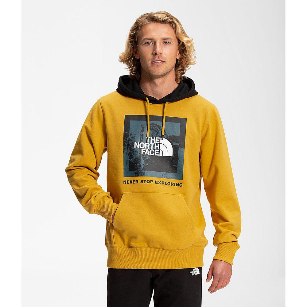 The North Face Recycled Climb Graphic Ανδρικα Φούτερ Hoodie - Κίτρινα / Μαυρα (HJRN60745)